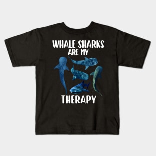 Watercolor Shark Ocean Sea Whale Sharks Are My Therapy Kids T-Shirt